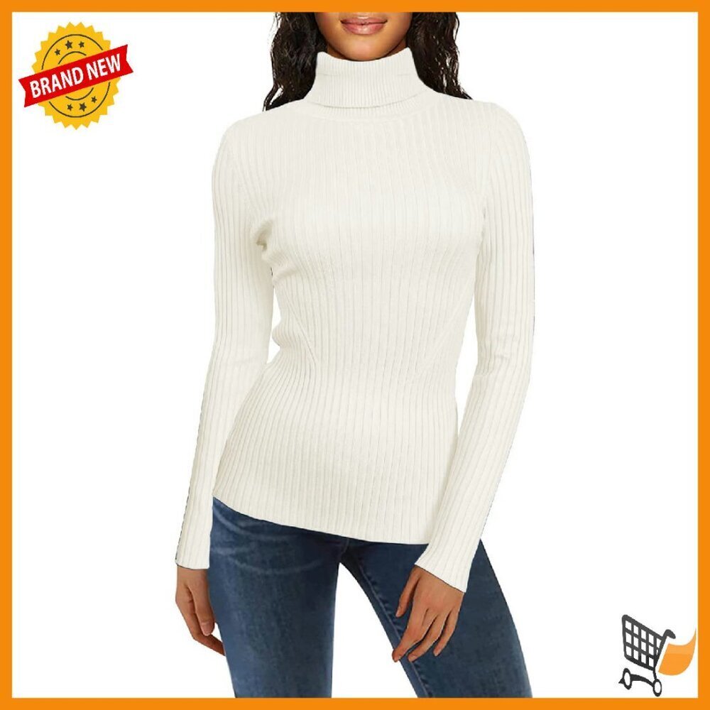 Fitted Turtleneck Sweater, Ribbed Knit, Slim Fit, Warm Pullover